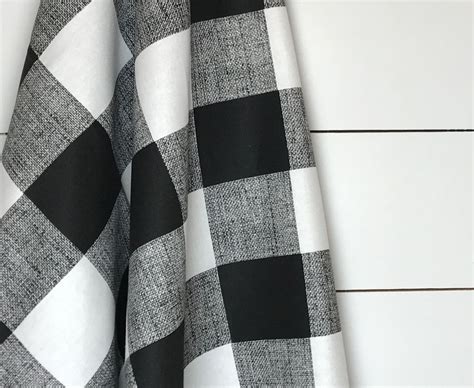 black white buffalo plaid fabric